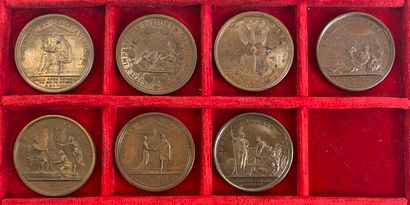 Reunion of seven medals including: 
1680...