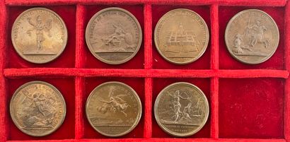 Reunion of seven medals including: 
1674...