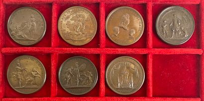 Reunion of seven medals including: 
1682...