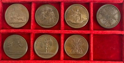 Reunion of seven medals including : 
1691...