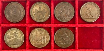 Reunion of seven medals including : 
1688...