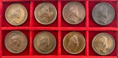 Reunion of eight medals including: 
1667...