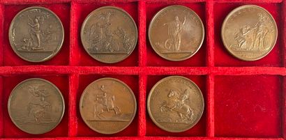 Reunion of seven medals including: 
1702...