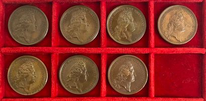 Reunion of seven medals including: 
1685...