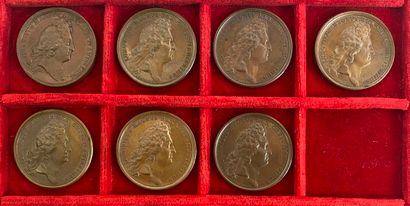 Reunion of seven medals including : 
1688...