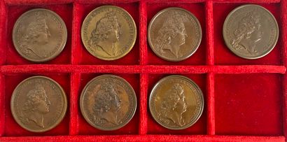 Reunion of seven medals including: 
1677...