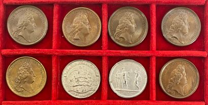 Reunion of eight medals including: 
1676...