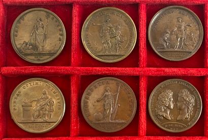 Reunion of six medals including: 
1697 (Capture...