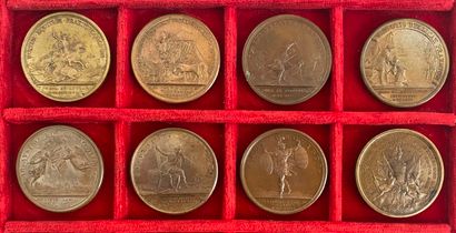Reunion of eight medals including: 
1691...