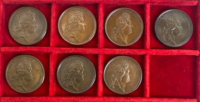 Reunion of seven medals including: 
1682...
