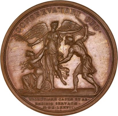 Reunion of eight medals including: 
1677...