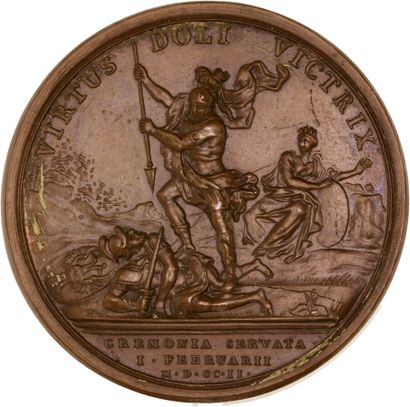 Reunion of seven medals including: 
1702...
