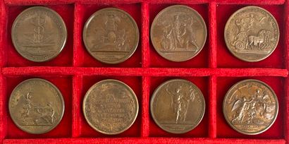 Reunion of eight medals including: 
1677...