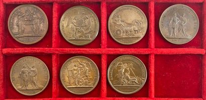 Reunion of seven medals including: 
1672...