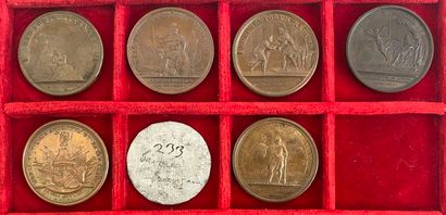 Reunion of seven medals including : 
1688...