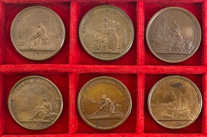 Reunion of six medals including: 
1694 (La...