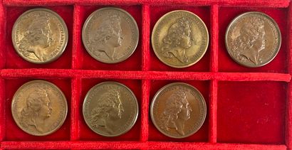 Reunion of seven medals including: 
1685...