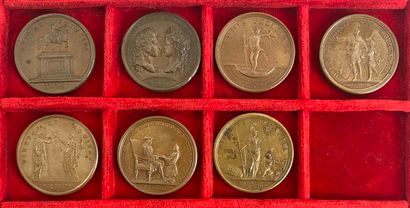 Reunion of seven medals including: 
1696...