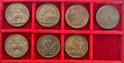 Reunion of seven medals including: 
1674...