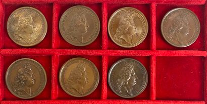 Reunion of seven medals including: 
1680...
