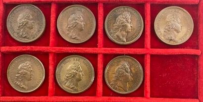 Reunion of seven medals including: 
1664...