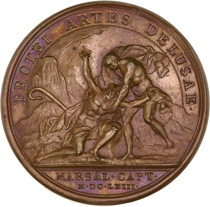 Reunion of eight medals including: 
1663...