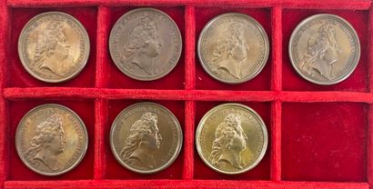Reunion of seven medals including: 
1674...