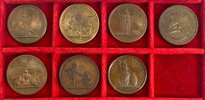 Reunion of seven medals including: 
1677...
