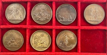 Reunion of seven medals including: 
1676...