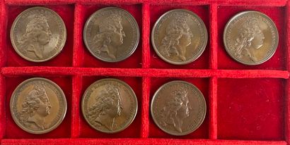 Reunion of seven medals including: 
1681...