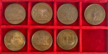 Reunion of seven medals including : 
1692...