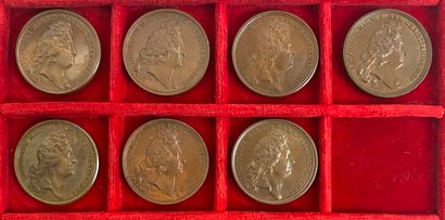 Reunion of seven medals including: 
1686...