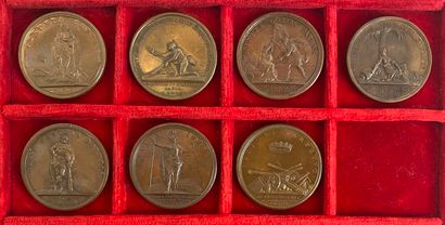 Reunion of seven medals including: 
1695...