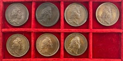 Reunion of seven medals including: 
1667...