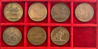 Reunion of seven medals including: 
1672...