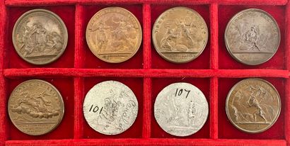 Reunion of eight medals including: 
1667...