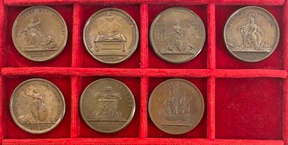Reunion of seven medals including: 
1669...