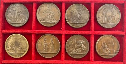 Reunion of eight medals including: 
1663...
