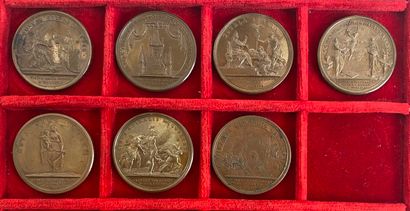 Reunion of seven medals including: 
1681...