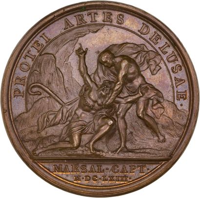 Reunion of seven medals including : 
1663...