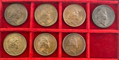 Reunion of seven medals including: 
1671...