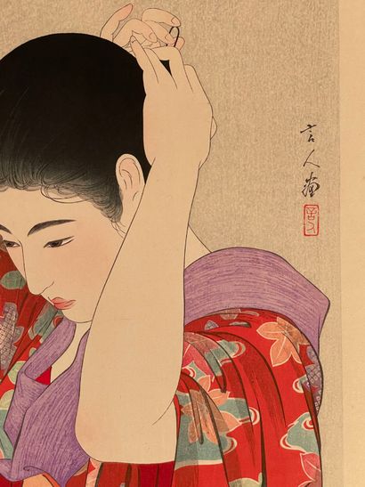 Torii Kotondo (Japon, 1900-1976) 
Estampe,...