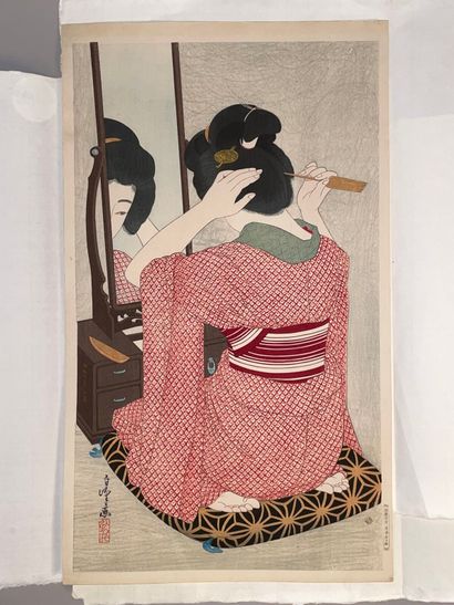 Hirano Hakuhō (Japon, 1879-1957) 
Estampe,...