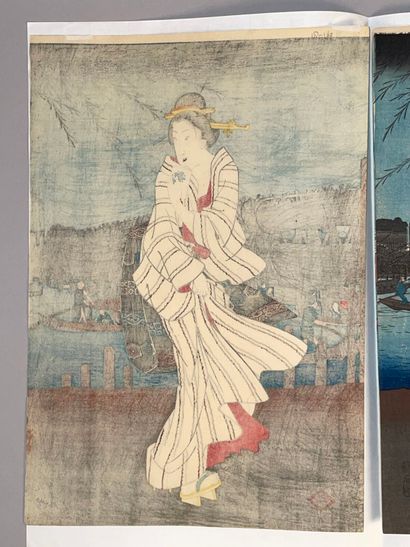 Utagawa Hiroshige (Japon, 1797-1858) 
Triptyque...