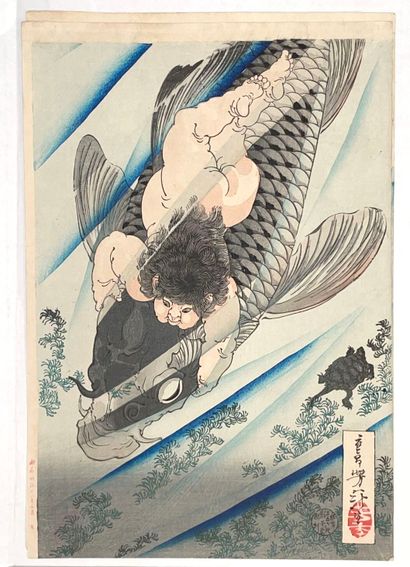 Tsukioka Yoshitoshi (Japon, 1839-1892) 
Deux...