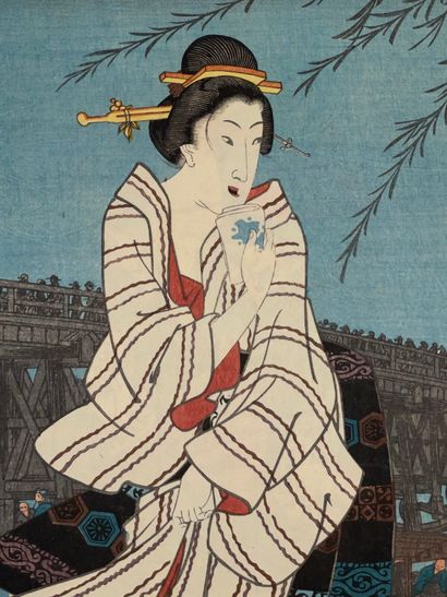 Utagawa Hiroshige (Japon, 1797-1858) 
Triptyque...