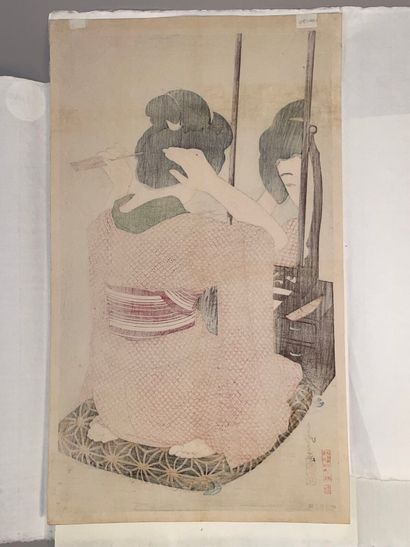Hirano Hakuhō (Japon, 1879-1957) 
Estampe,...