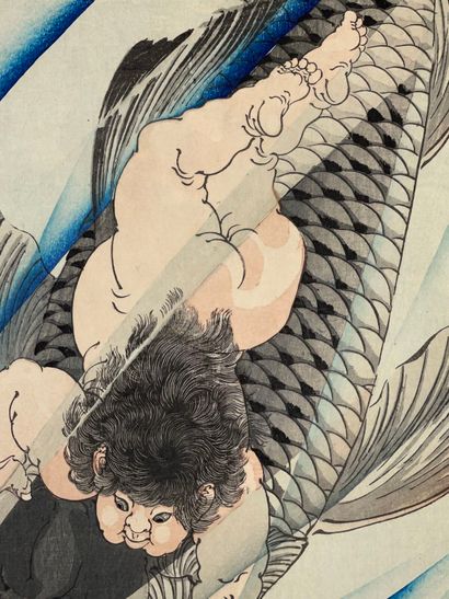 Tsukioka Yoshitoshi (Japon, 1839-1892) 
Deux...