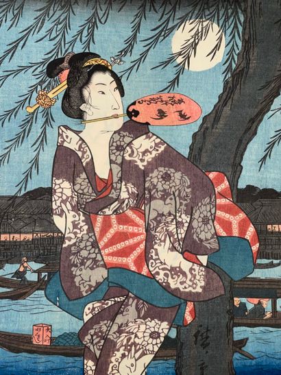 Utagawa Hiroshige (Japon, 1797-1858) 
Triptyque...