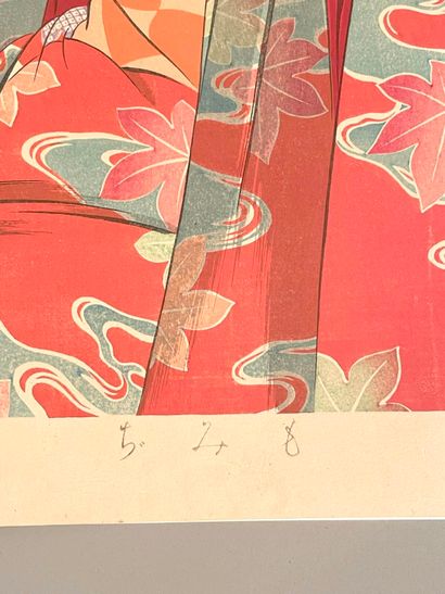 Torii Kotondo (Japon, 1900-1976) 
Estampe,...